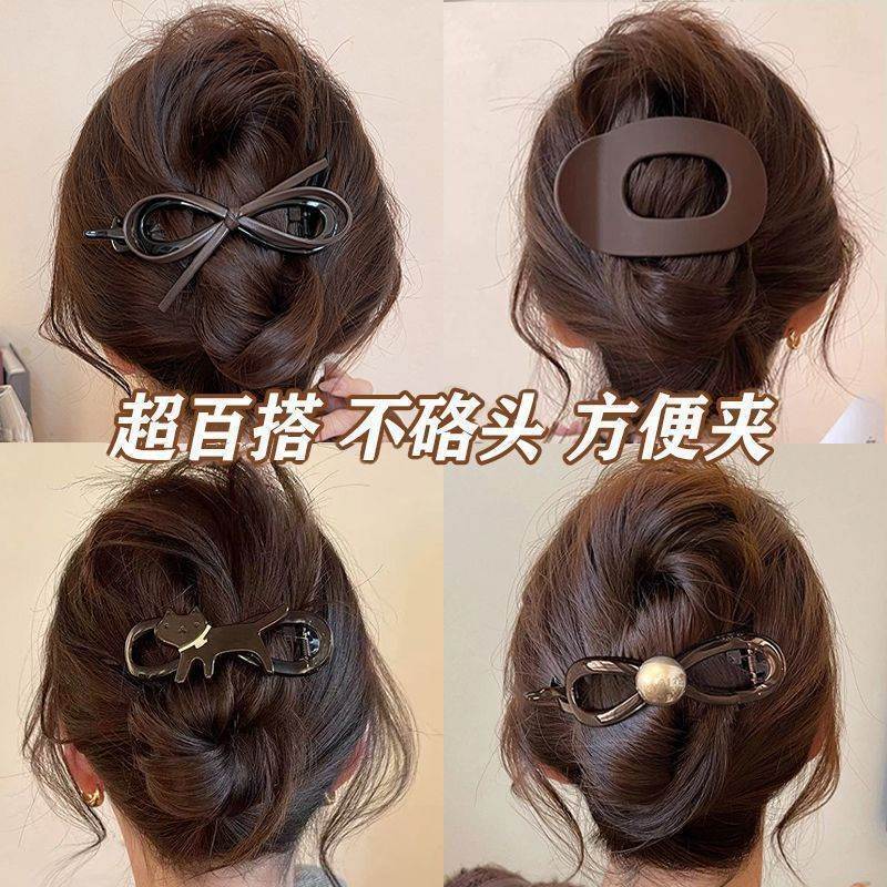 Simple Matte Duckbill Clip, Large Hair Clip for Back of Head, Women's 2025 New Style Hairpin, High-End Twist Clip