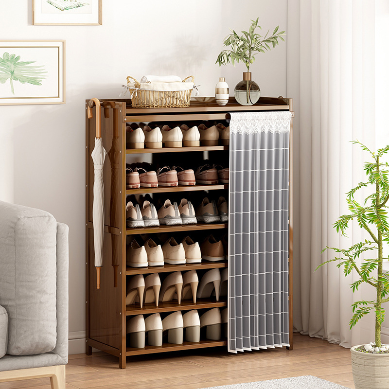 Simple zapato rack multi-capa de la puerta de almacenamiento artefacto económico estante estudiante dormitorio zapato gabinete ahorro de espacio