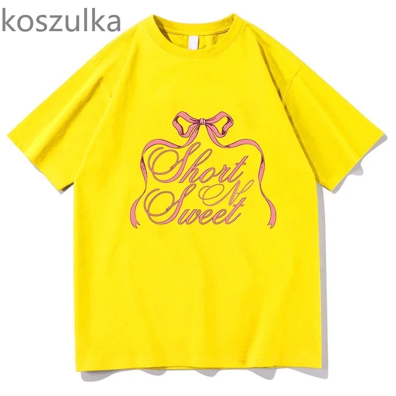 サブリナ カーペンター ショート アンド スイート アルバム ツアー Tシャツ ラウンドネック 半袖 Tシャツ メンズ レディース ストリート|undefined