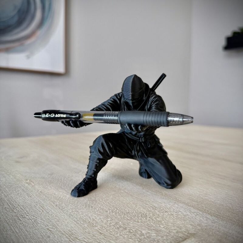 Ninja Print Figurine 3D Printed Pen Holder Stationery Storage Pen Stand Personalized Creative Desk Decoration