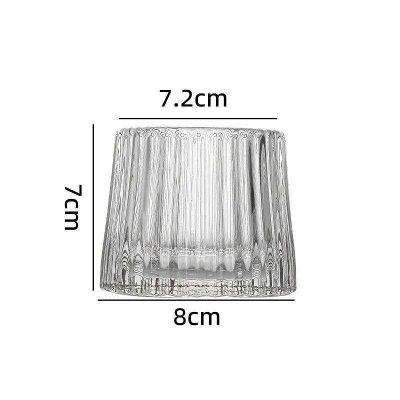 Taza de vela de bananas transparente candelabro de vidrio plano decoración de hoteles decorativos de alto valor visual de vela europea contenedor