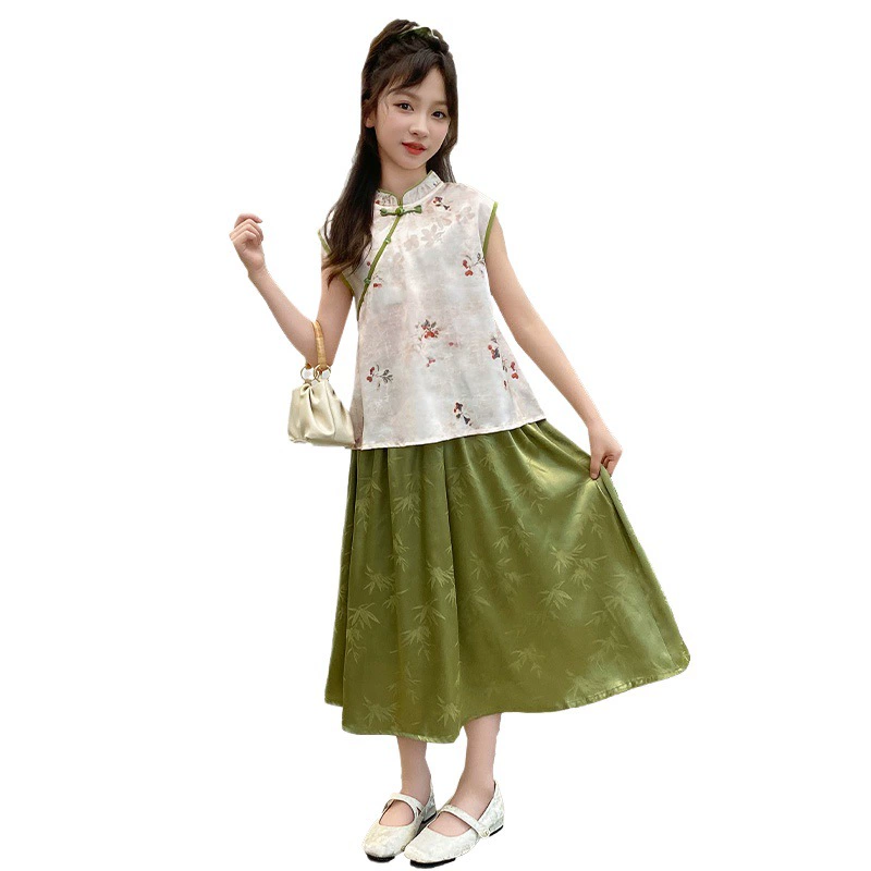 Летний Hanfu, комплект, чеппон, комбинезон, китайский стиль