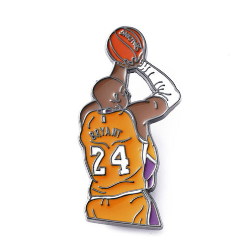 Athlete Badge Kobe Mamba Mentality Netball Snake Surrounding Basketball Celebrity Alloy Epoxy Brooch Badge