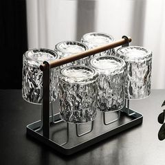 冰川玻璃杯套装杯子家用水杯水壶客厅加厚耐热喝水啤酒杯待客茶杯
