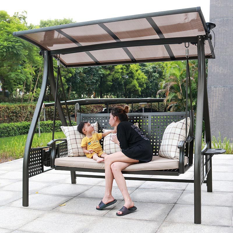 Silla colgante para exteriores, silla colgante para patio, silla colgante tipo cesta para balcón, silla colgante de metal moderna de aleación de aluminio para interiores.