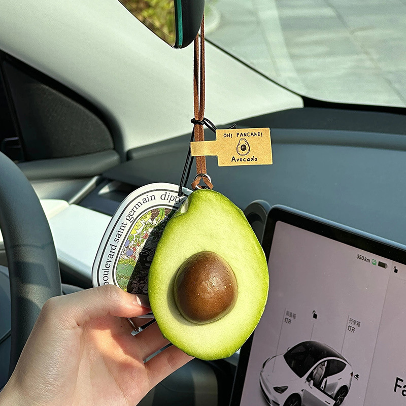 Creative Car Hanging Car Pendant Bagel Avocado Rearview Mirror Pendant Car Decoration Car Interior Accessories 2025 New Style