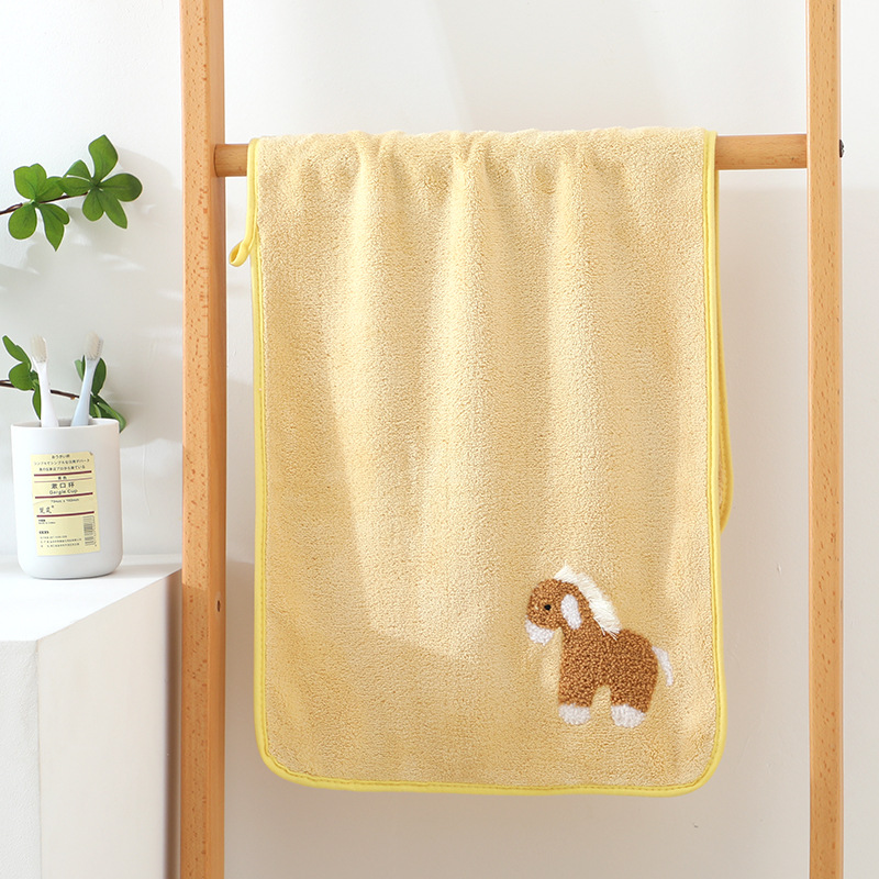 자수 포니 타월 옐로우