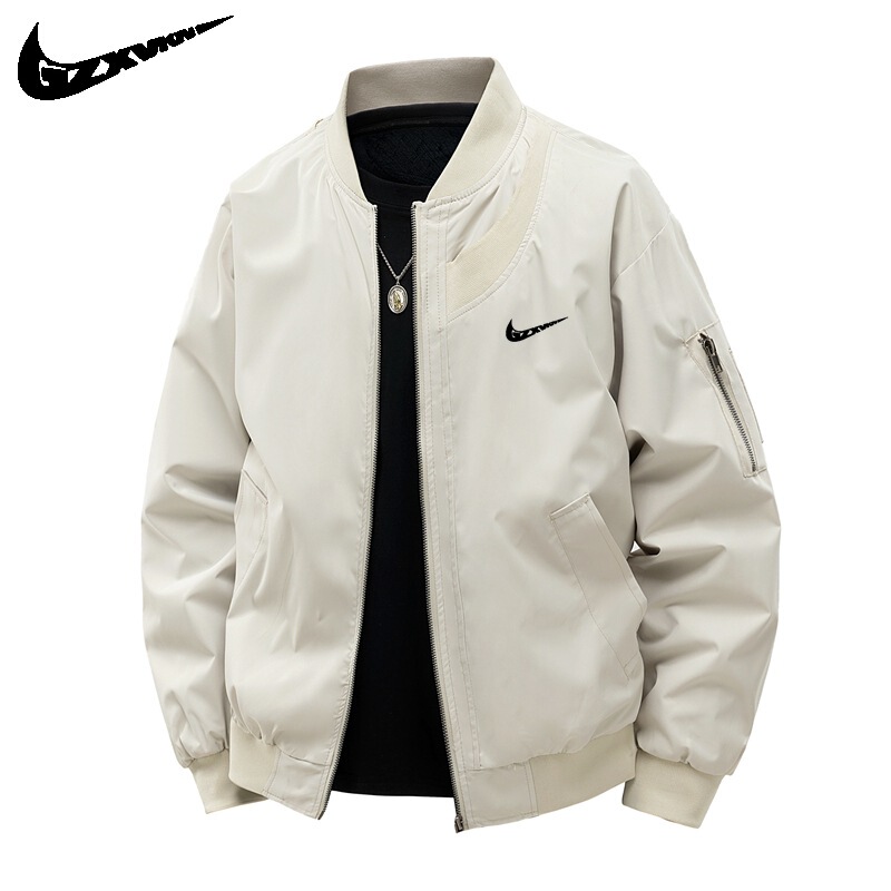 Trendy Brand Men's Spring and Autumn Baseball Collar Jacket Loose All-match Flying Suit Lovers Vertical Collar Jacket Baseball Suit