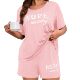 European and American Cross-border TikTOK Explosions Women's Comfortable Casual Printed plus size Pajamas Summer Outer Wear Home Clothes