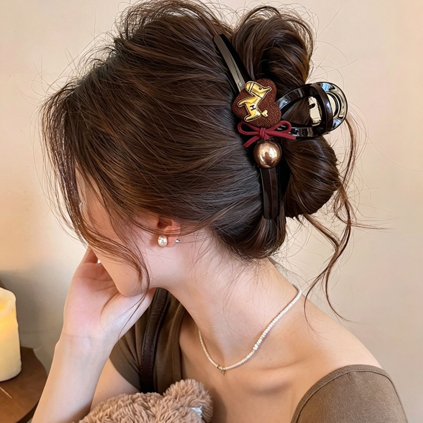 2026 nuevo clip de cabello ondulado clip de cabello de tiburón grande clip de cabello de mujer detrás de la cabeza de alta sensación clip de cabello accesorios para el cabello
