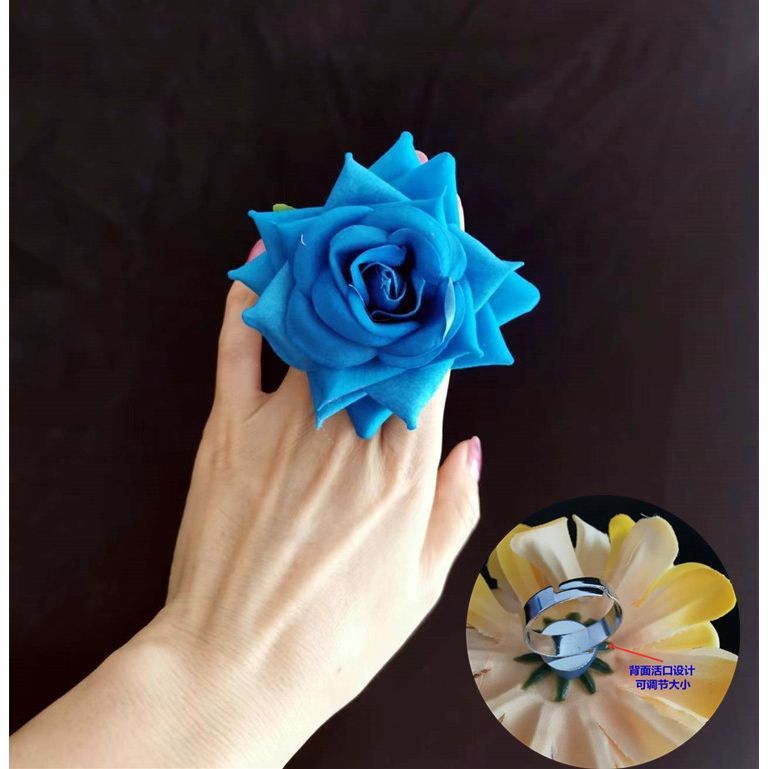 花の妖精ダンスリングビッグレッドローズピンク牡丹の花6レベルの歌う花耐久性のあるヘッドフラワー手首小道具手耐久性|undefined