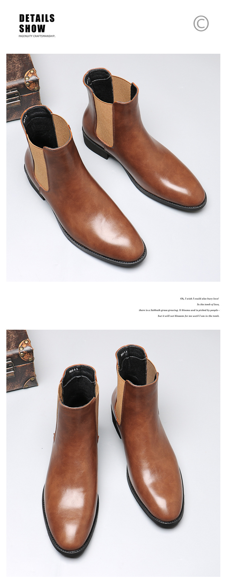 Stivali da uomo alla moda, stivali a metà tubo autunno e inverno_voghion.com