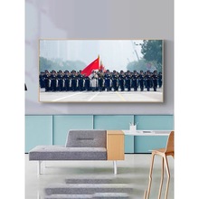 军事主题天安门天坛风景装饰画军人仪仗队导弹客厅办公室挂画海报