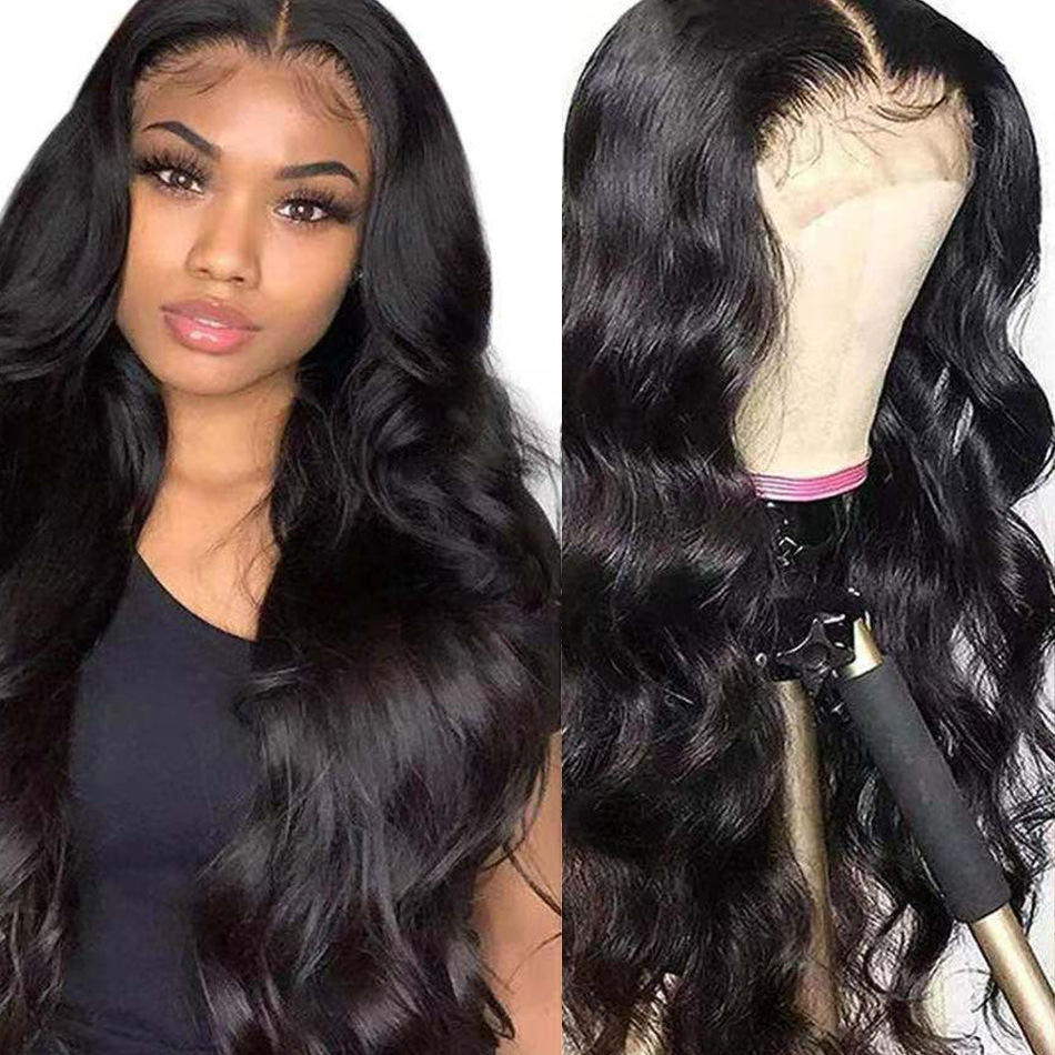 Transfronterizo nueva moda europea y americana de fibra química sombrero negro de las mujeres de longitud media Pelo Rizado de onda grande multi-color opcional