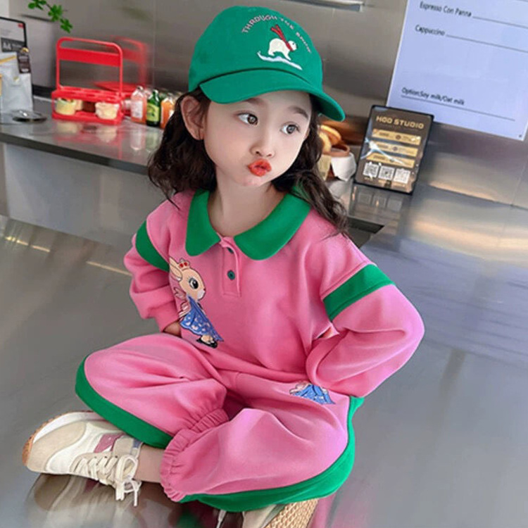 Girls' Fashion Winter Set, Western Style Spring and 2023 New Children's Internet Red Autumn Baseball_voghion.com