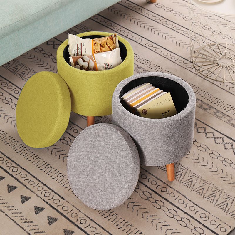 Taburete de tela bajo para el hogar taburete de sofá taburete redondo taburete de almacenamiento creativo simple taburete de almacenamiento taburete pequeño para adultos taburete de zapatos
