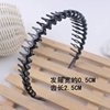 Durable wavy plastic hair accessory, black scalloped non-slip headband, wholesale