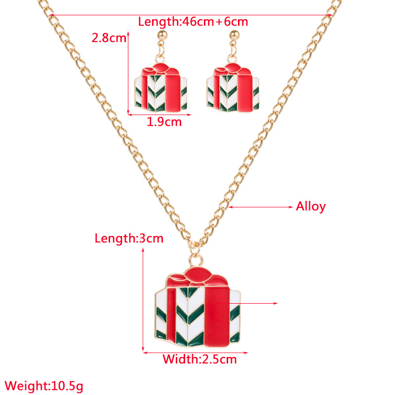 Simple Style Santa Claus Alloy Plating Women's Earrings Necklace 1 Set display picture 1