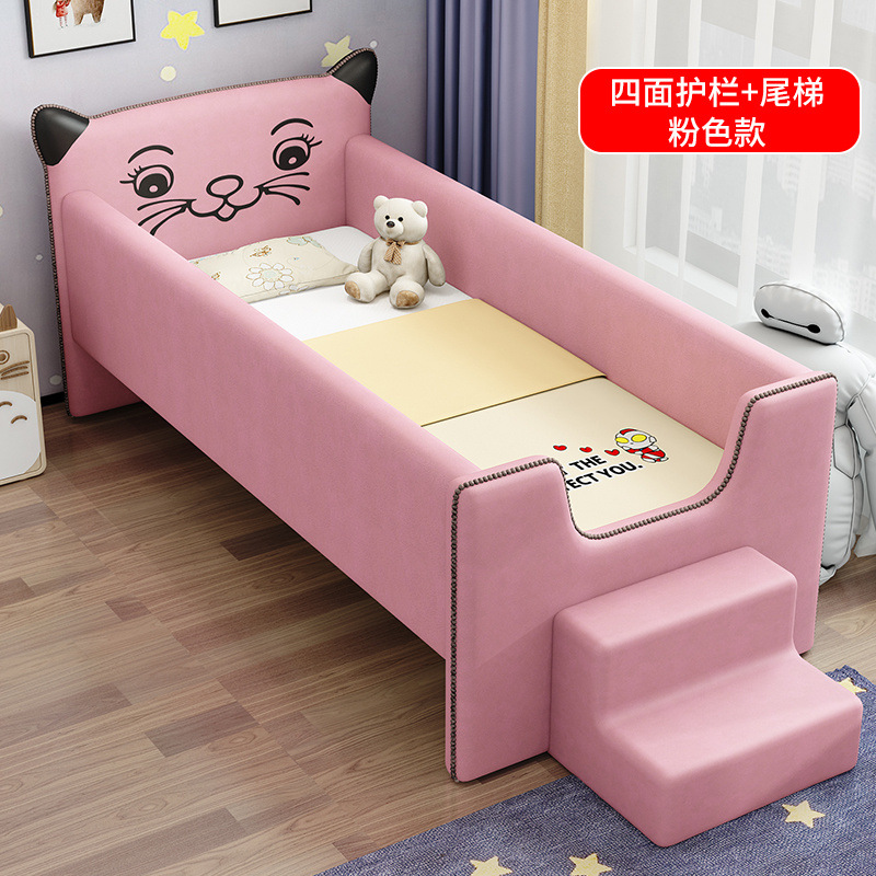 Cama ampliada para niños cama de empalme cama grande cama ampliada para bebés cama de empalme con barandilla de madera maciza cama de lado de la cama única cama cama para niños