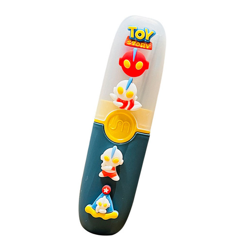 Cartoon Strawberry Bear children's cutlery box set for primary school students portable 304 stainless steel chopsticks and spoon storage