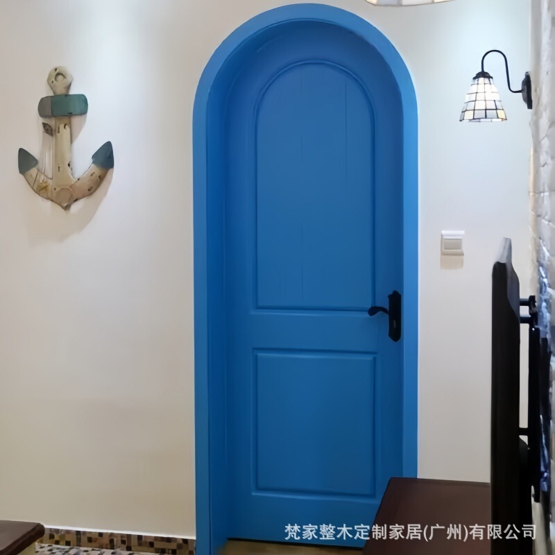 Mesa Sapele Red Oak Thai Oak Solid Wood Door, Arched French-Style Double Door, Villa Entrance Door, Double Door