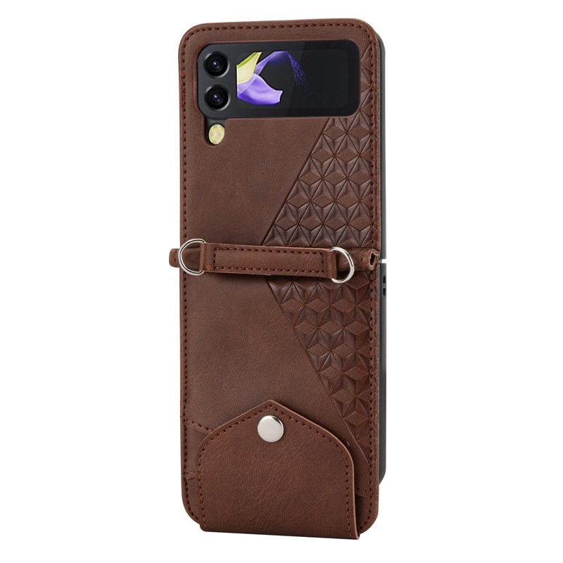 Diamond calf pattern suction leather suitable for Samsung Flip4 foldable screen protector Z Flip3 flip case_voghion.com