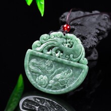 天然正品A货保真翡翠凤凰花件平安扣冰种玉石吊坠挂件男女款玉器