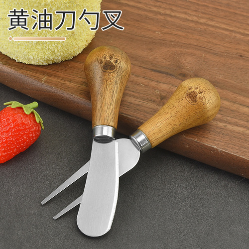 Vertical Butter Knife Stainless Steel Cheese Knife Jam Spatula Western Food Knife Wholesale Dessert Spoon Stainless Steel Knife Fork Spoon Batch