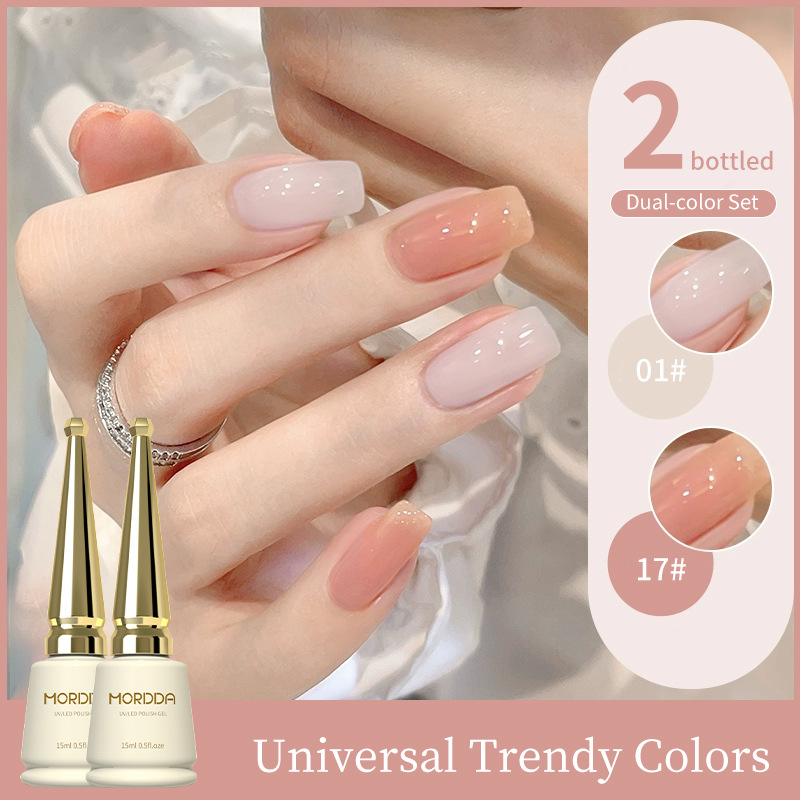 2025 nuevo traje especial de salón de manicura de color popular de color blanco mágico de champán de platino