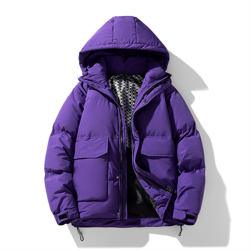 Fat plus size hooded down jacket men's and women's white duck down coat 2023 Winter new fashion brand wide bread coat