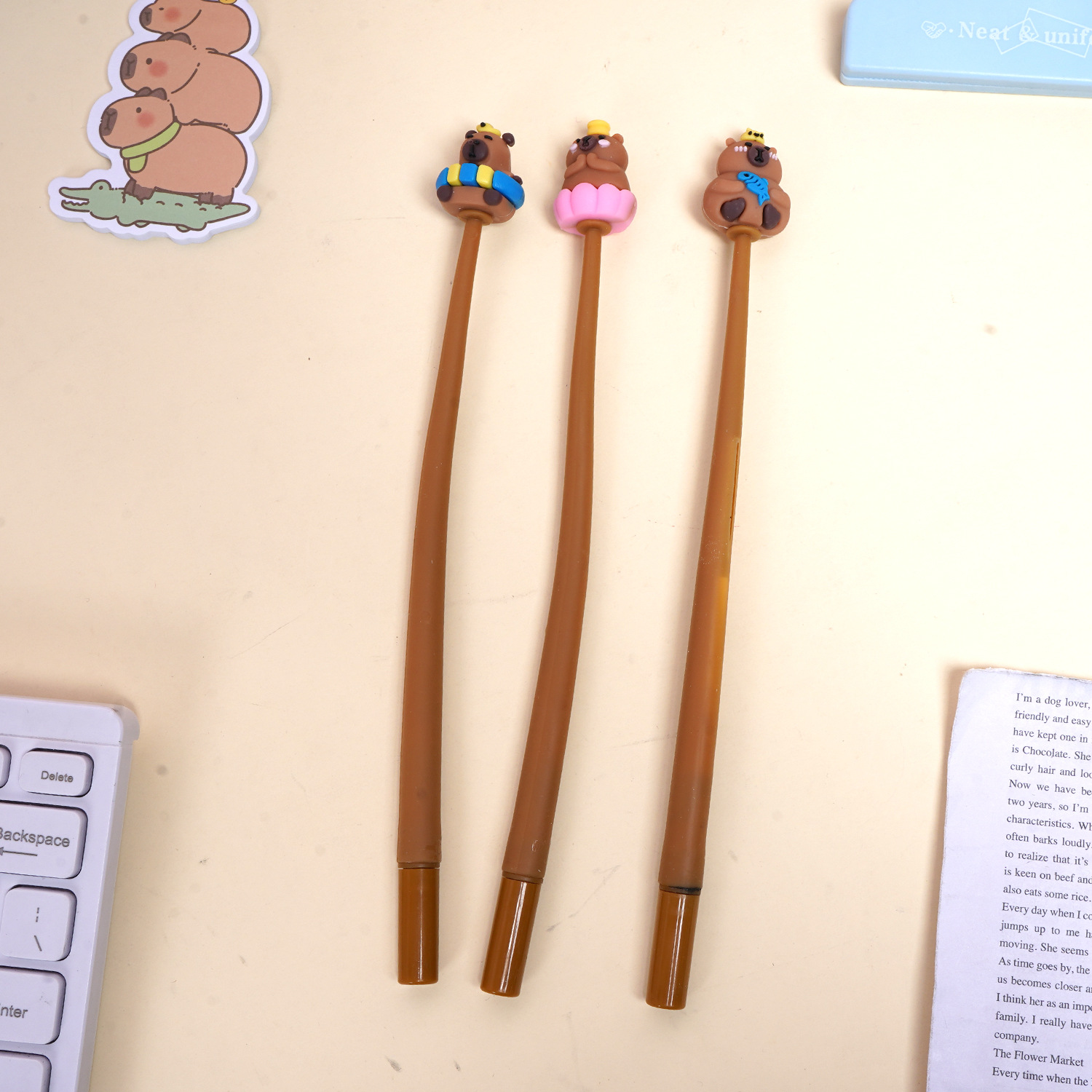 dibujos animados delfines de agua rocadores bolígrafo neutro de descompresión bolígrafo de firma negro bolígrafo de papelería creativo para estudiantes