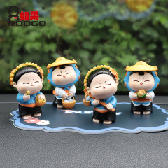 創意禮物蟳蜅女家居桌面車載裝飾樹脂汽車擺件泉州旅遊文化紀念品