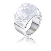 Ring, brand glossy multicoloured crystal suitable for men and women, simple and elegant design, 18 carat white gold, European style