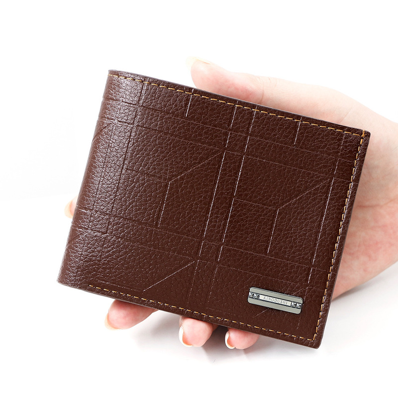 Men's Simple Short Wallet Personalized Plaid Coin Purse Card Bag Large Capacity Clutch Bag Wholesale Men's Simple Short Wallet Personalized Plaid Coin Purse Card Bag Large Capacity Clutch Bag Wholesale