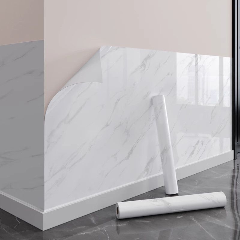 大理石墙贴纸自粘墙纸加厚防潮家用壁纸全铺大面积仿瓷砖