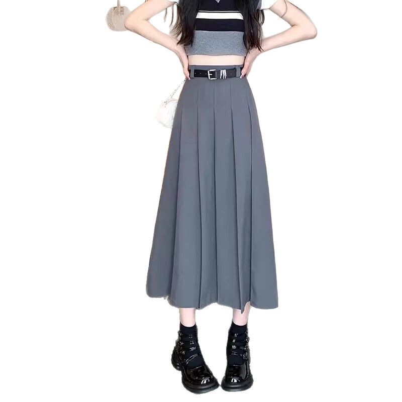 A字半身スカートワンピースレディース秋冬春夏スカート|undefined