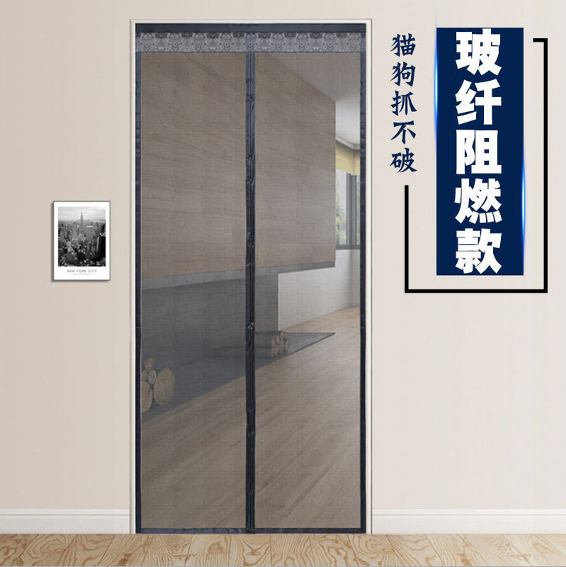 Anti-mosquito door curtain hook and loop glass fiber resistance summer yarn door curtain net magnet screen magnetic door source factory wholesale