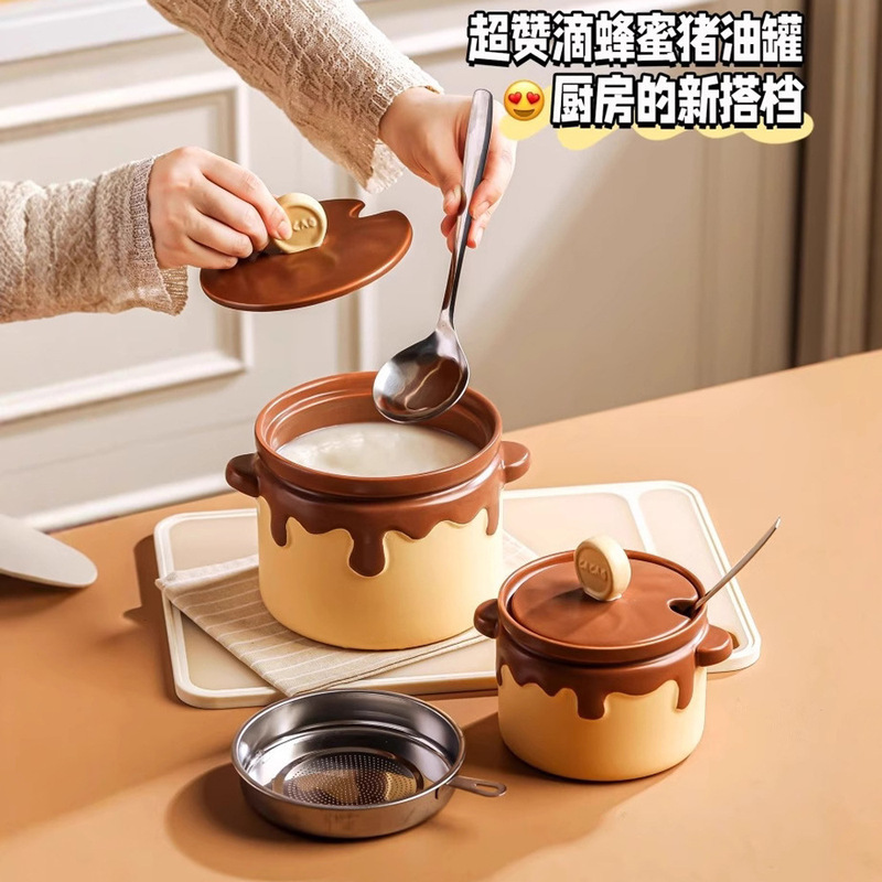耐高温猪油罐2025新款辣椒油罐子蜂蜜猪油盆大容量荤油罐厨房家用|undefined
