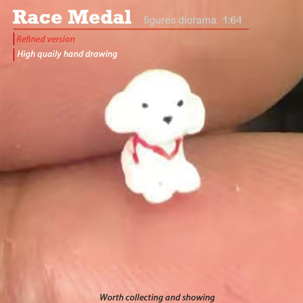 Racemedal1/64 Pet Dog Model Model Model Scenario Carabradi Teddy…