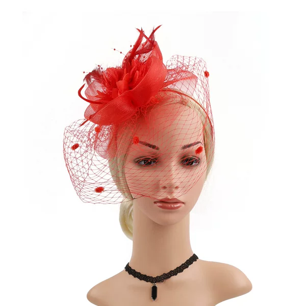 European and American gauze flower retro small gift hat gauze bride headdress hairpin hairband Lady dinner dress accessories