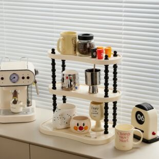Cream style multi-layer storage rack desktop water bar mug storage rack aromatherapy perfume cosmetics organizing rack