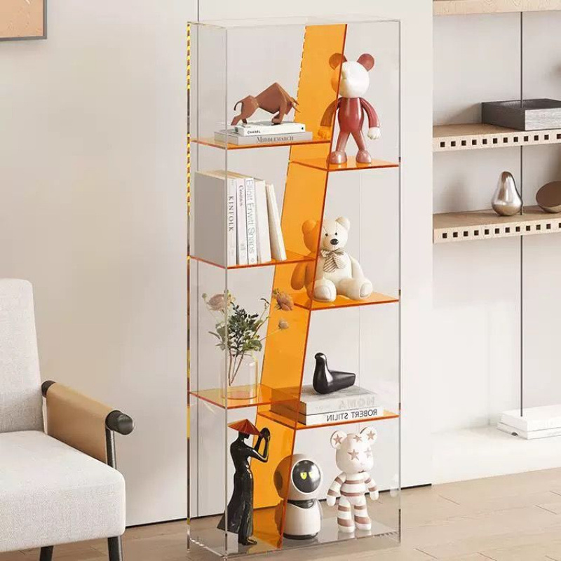 Acrylic Storage Rack, Creative Irregular Display Rack, Light Luxury Living Room Floor-Standing Bookshelf, Simple Display Rack, Wine Cabinet