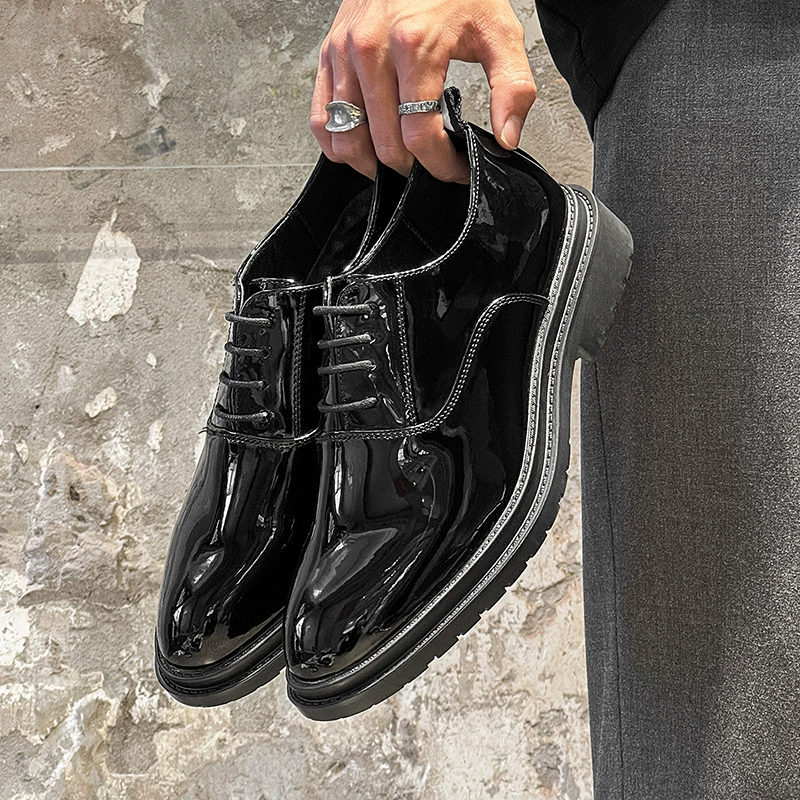 Деловые формальные повседневные кожаные туфли в стиле ретро в британском стиле, классические туфли-броги в стиле ретро, ​​мужские туфли на шнуровке с острым носком