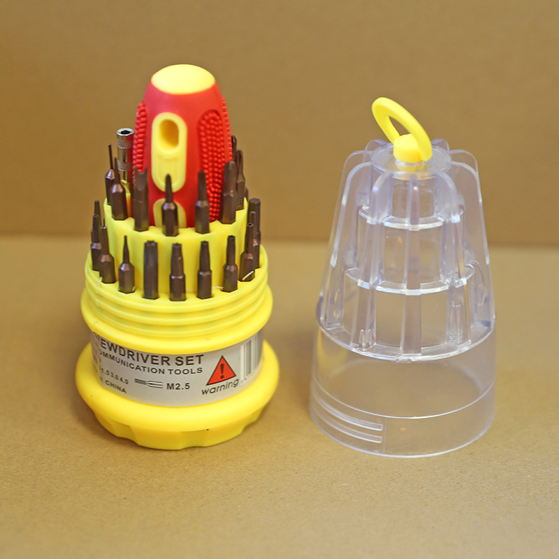 Doméstico 30 en 1 multifuncional pequeño destornillador lote combinación de herramientas de desmontaje de teléfono móvil reloj de computadora reparación cruzada