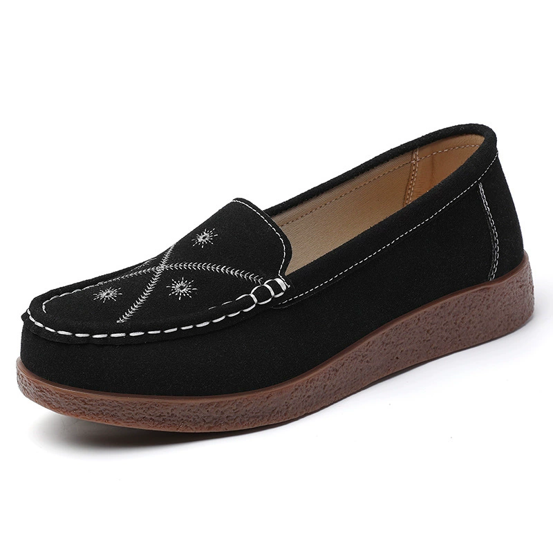 Женские кожаные лодочки на slip-on, мягкая подошва, удобная повседневная обувь для мам среднего возраста