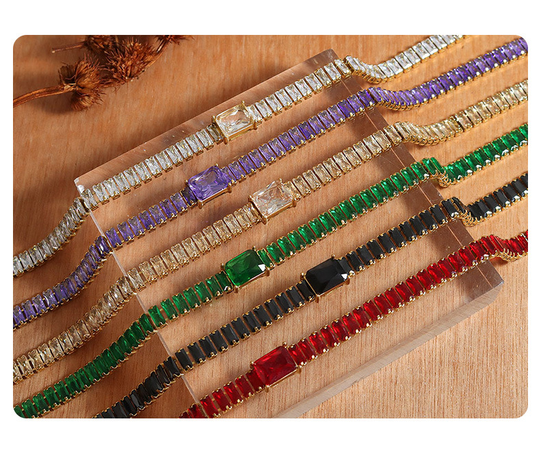 Fashion Solid Color Titanium Steel Plating Inlay Zircon Bracelets Necklace 1 Piece