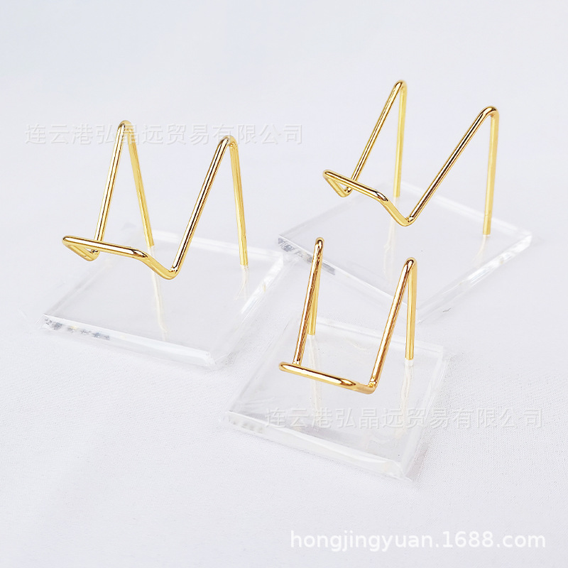 Acrílico transparente mineral etiqueta rack cristal crudo piedra mineral espécimen estante caballete soporte base creativa