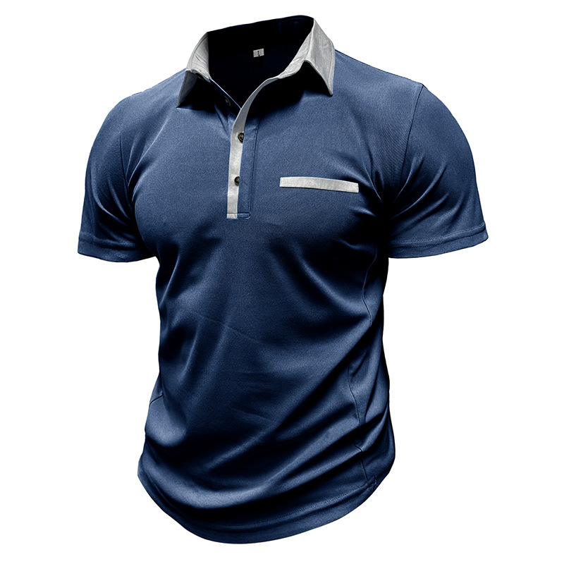 2024 Summer Polo Collar Colored Short sleeved Shirt for Men's Casual Top_vogarts.com