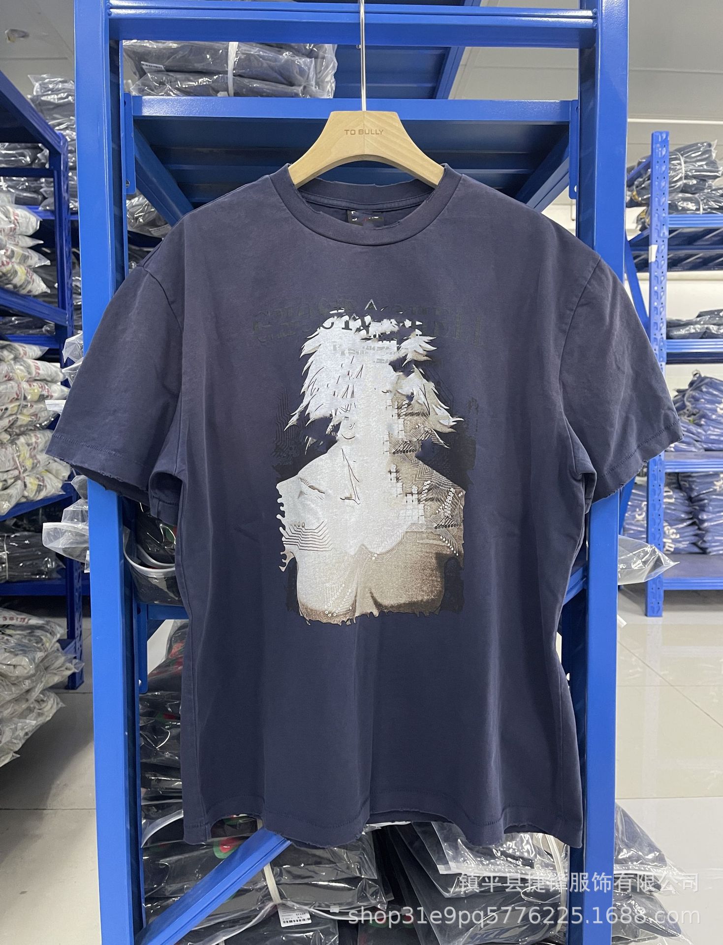 クロスボーダーの新型欧米のファッションブランドのレトロな水洗いは古い落書きをします。