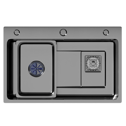 Kitchen 304 stainless steel sink black nano sink large single sink sink thickened dish sink